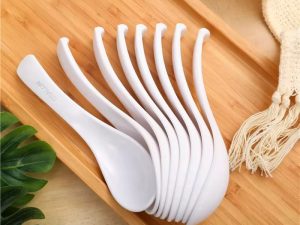MSEVC Imitation Porcelain Pattern Spoon Household Kitchen Accessories Black Melamine Spoon Lamian Noodles Spoon