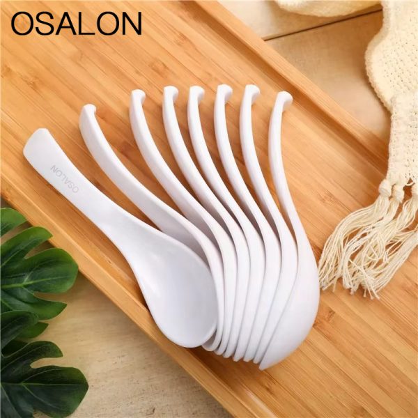 MSEVC Imitation Porcelain Pattern Spoon Household Kitchen Accessories Black Melamine Spoon Lamian Noodles Spoon