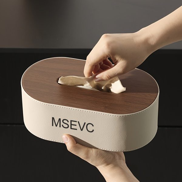 MSEVC 1pc PU Leather Tissues Box Tissue Dispenser Holder Tissue Box Holder Desktop Tissue Storage Box Tissues Box for Office Home